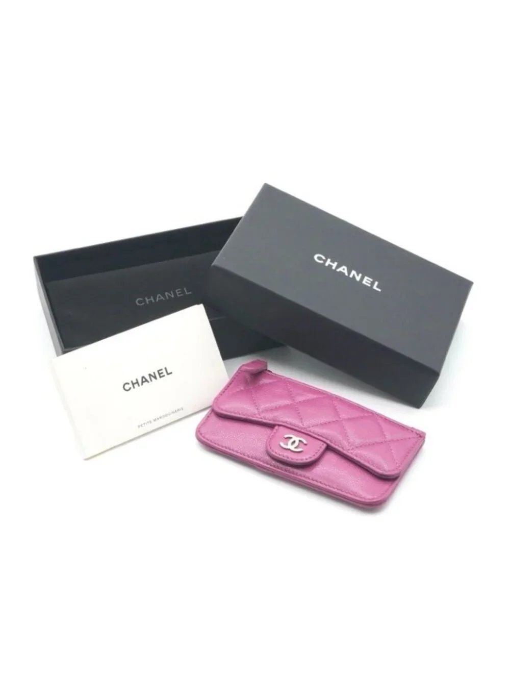 Chanel Wallet Coin Purse Purple Gold CC Logo Fragment Case Classic Zip Card